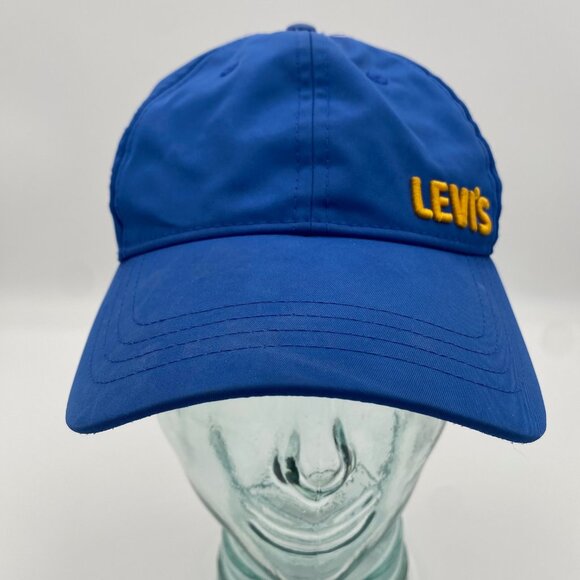 Levi Strauss Ball Hat Cap Blue w/ Yellow Embroidered Levi's Size 23 In Medium - Picture 1 of 11